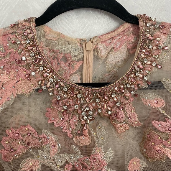 Mac Duggal NWT Floral Embroidered Illusion Long Sleeve Trumpet Gown 79281 Sz 8 - Picture 10 of 16